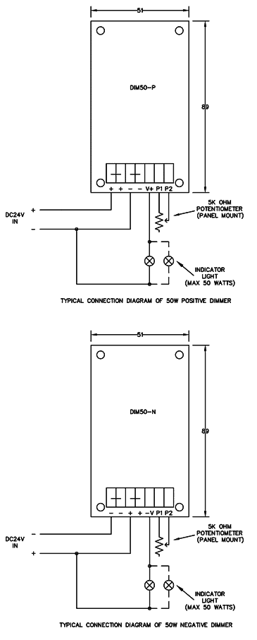 LAMP DIMMERS DIM-50 - DC LAMP DIMMER (50 WATTS) - Pan Delta Pte Ltd